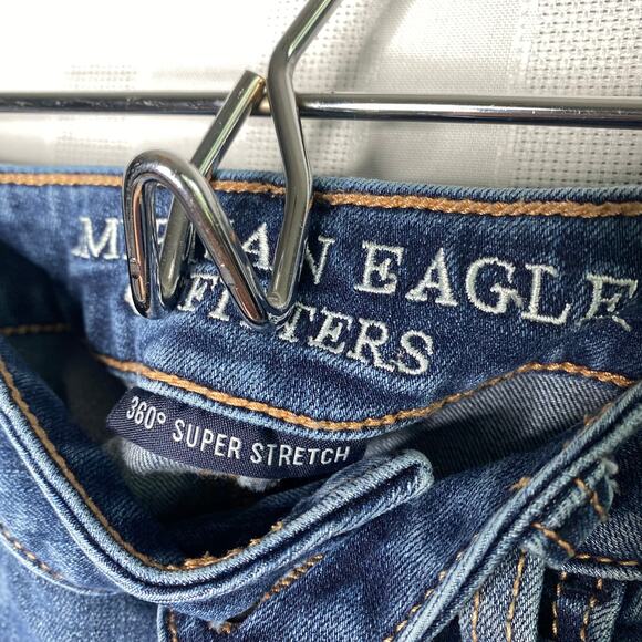 American Eagle Outfitters 360 Super Stretch Jeggings Skinny Jeans Size 00 Blue - Picture 4 of 10